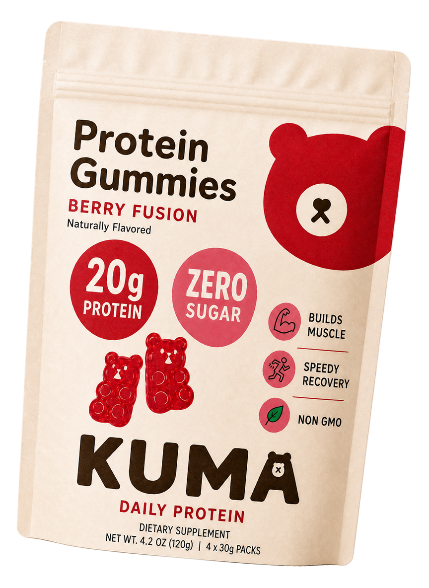 Kuma pouch with flying gummies
